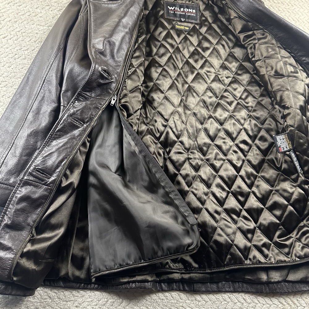 Wilsons‎ Leather Jacket Women's Medium Dark Brown Mid Belted Boho Chic 90's Y2K - Picture 14 of 16